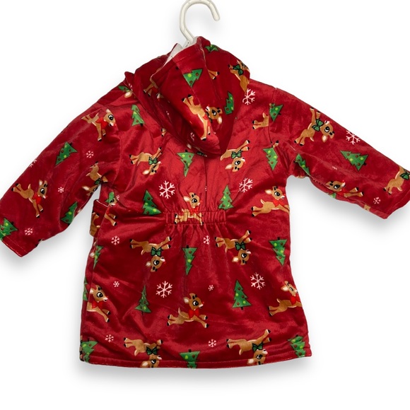 Rudolph The Red Nosed Reindeer Infant Plush Robe Size 0-9 Months - Picture 4 of 11